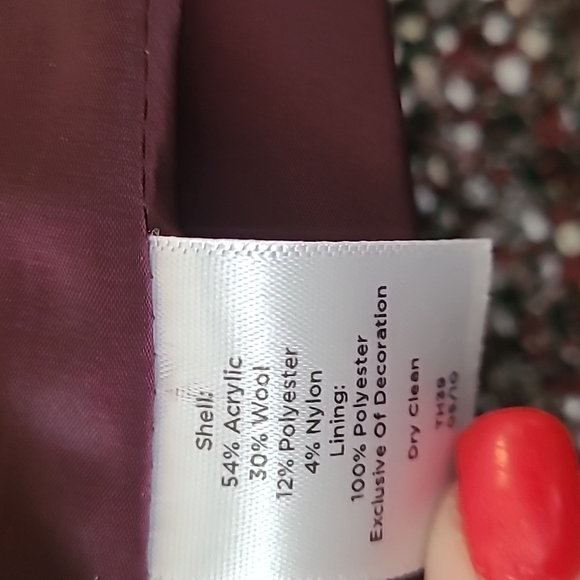 Talbots wool blend skirt blazer suit sz 8 and 12 petite gray maroon black tweed - Picture 8 of 9